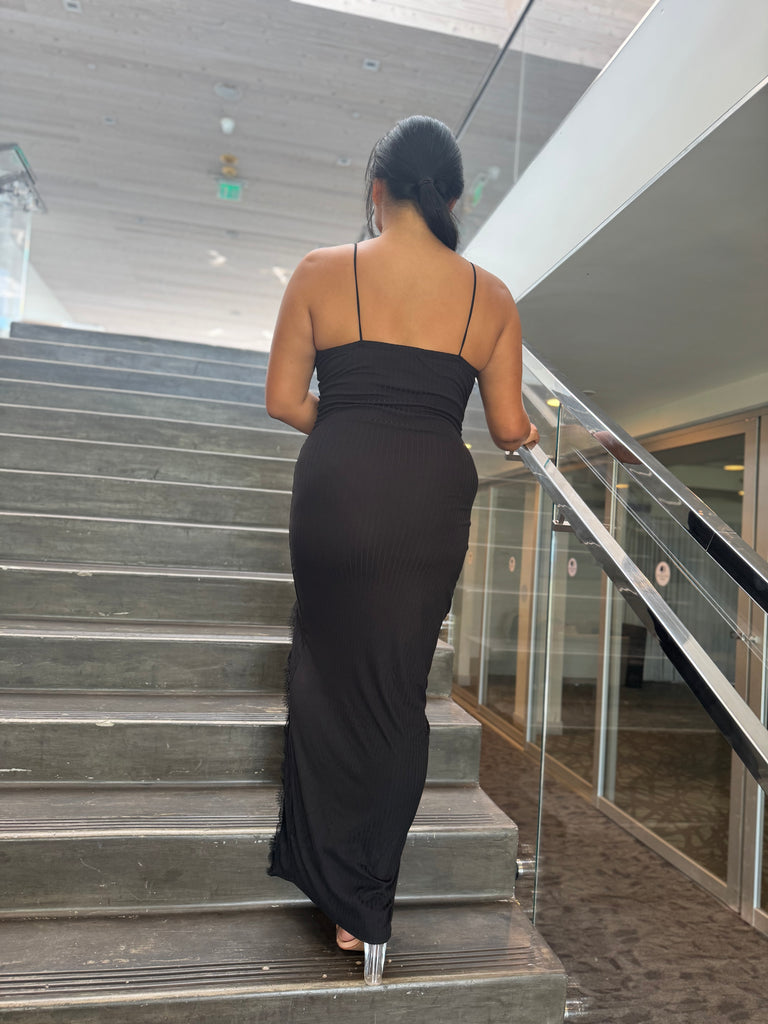Black Dress with lace Trim