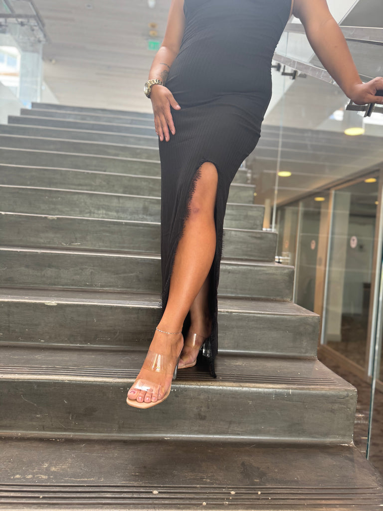 Black Dress with lace Trim