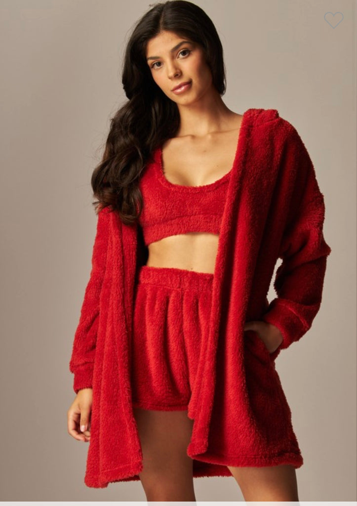 3 piece fleece cozy pajama set