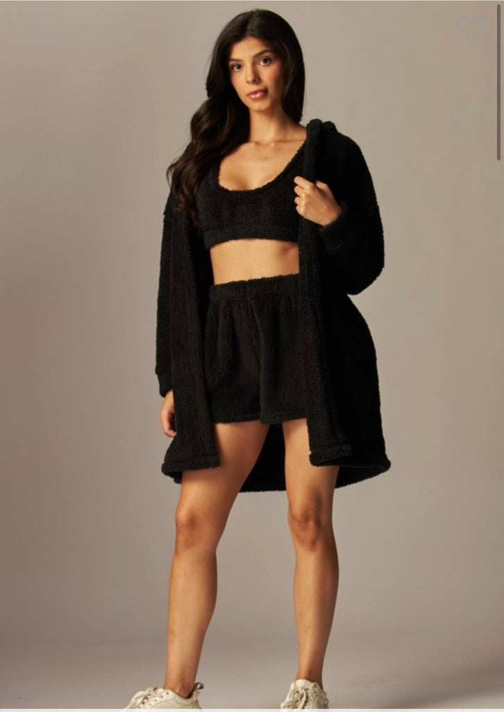 3 piece fleece cozy pajama set